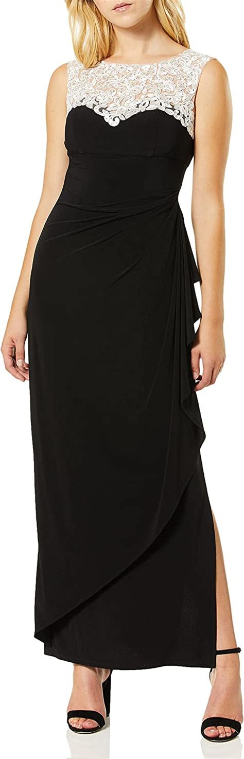Alex Evenings Womens Long Column Dress With Sweetheart Illusion