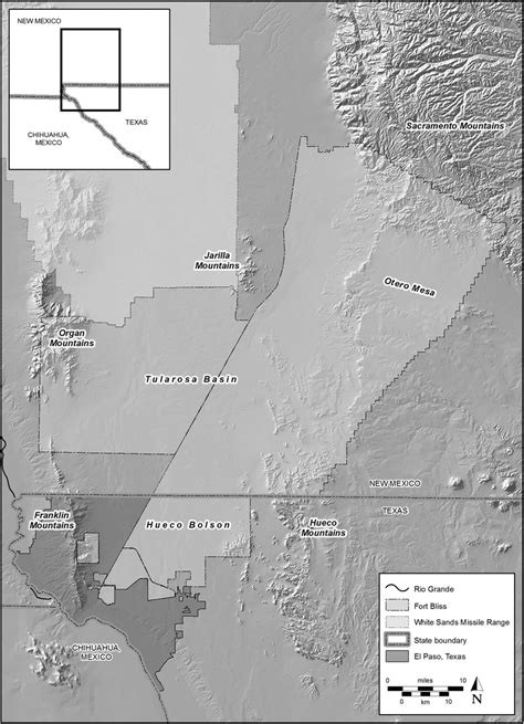 Map Of Fort Bliss Texas And The Southern End Of The White Sands