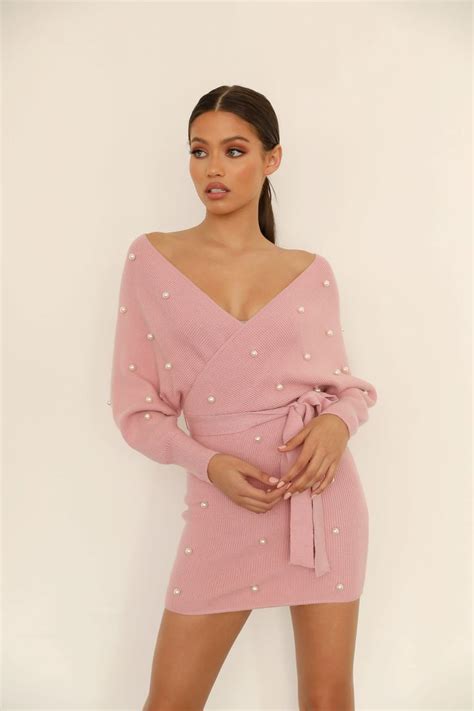 Pin By Stacy ️ Bianca Blacy On Clothing Pink Sweaterdresses Dresses