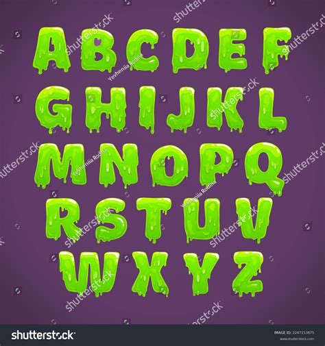 Green Slime Alphabet Cool Liquid Slimy Stock Vector Royalty Free Shutterstock