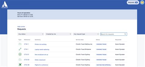 View Requests In The Help Center Jira Service Management Data Center