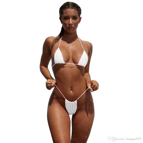 Brazilian String Bikini Halter Neck Solid Two Piece Women Swimsuits