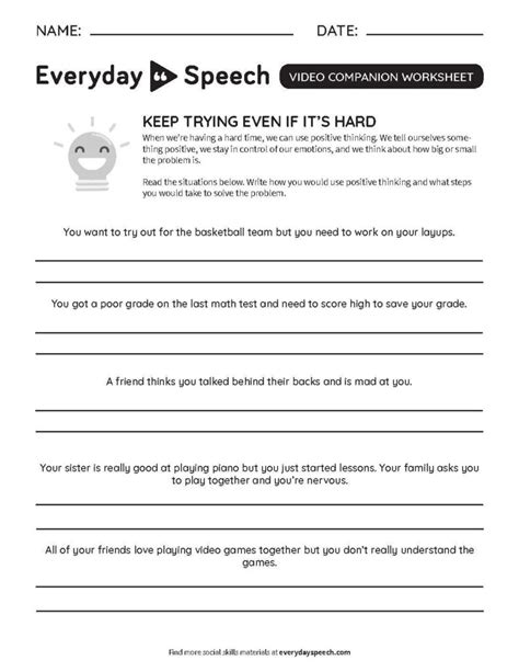 20 Positive Attitude Activities Worksheets Worksheet From Home Coping