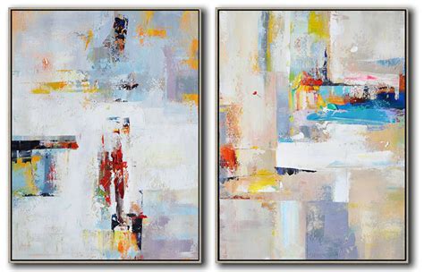 Handmade Large Paintingset Of 2 Contemporary Art On Canvasunique