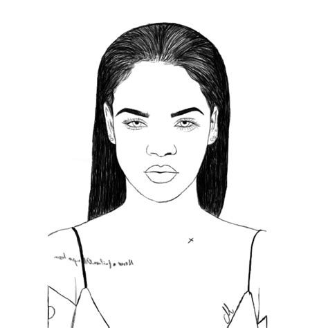 Rihanna Drawing Rihanna Drawing Drawings Coloring Pages