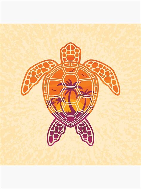 Tropical Sunset Sea Turtle Design Poster For Sale By Fizzgig Redbubble