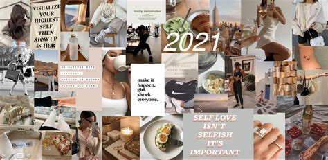 2021 Vision Board Aesthetic Made By Powerpoint Vision Board Wallpaper
