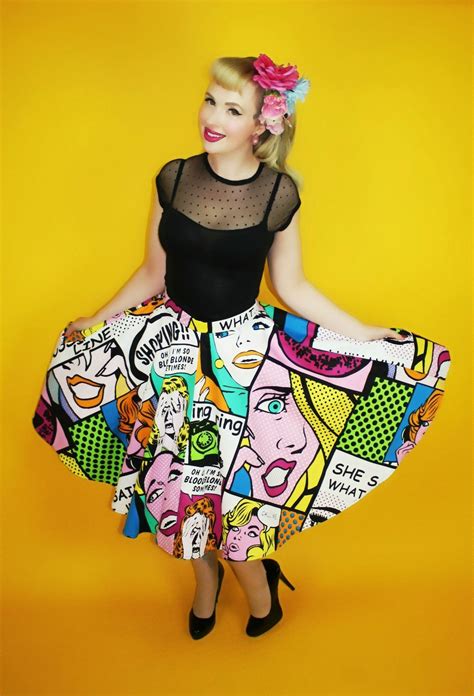 Circle Skirt Rockabilly Vintage Inspired Clothing Pop Art Fashion