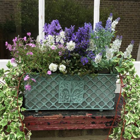 Antique French Vintage Style Metal Garden Planter Window Box Trough
