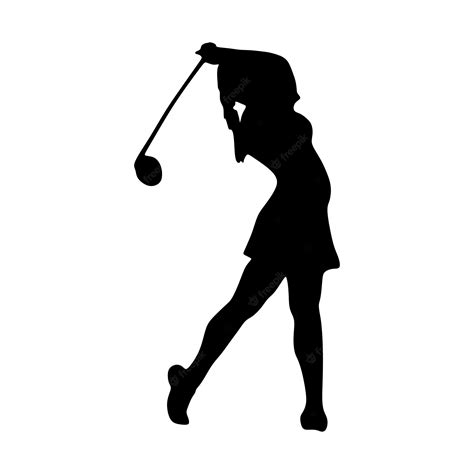 Premium Vector Professional Golfer Woman Playing Golf Silhouette