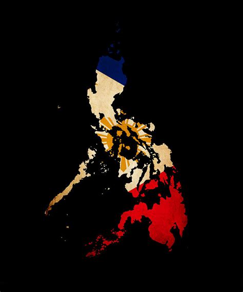 Philippines Flag And Map Background