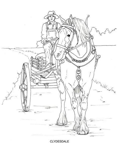 Horse Wagon Coloring Pages