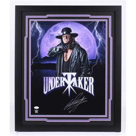 The Undertaker Signed Wwe X Custom Framed Photo Display Jsa Coa Pristine Auction