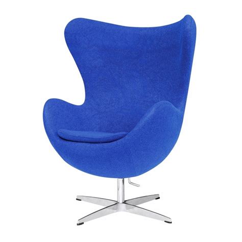 Royal blue egg chair replica for homes and offices. Jacobsen Style Egg Chair Wool Blue