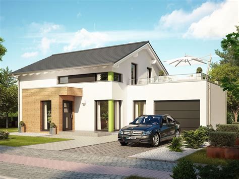 Wenn bis hierher alle hürden genommen wurden, ist die richtige gestaltung nur mehr ein klacks. Modernes Haus mit Garage, Satteldach, Windfang Erker ...