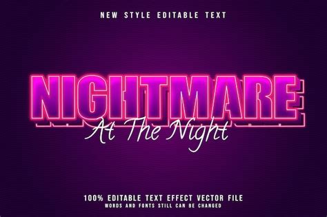 Premium Vector Nightmare At The Night Editable Text Effect 3