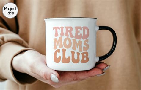 Tired Moms Club Png Retro Wavy Text Svg Mom Life Svg Funny Etsy Finland