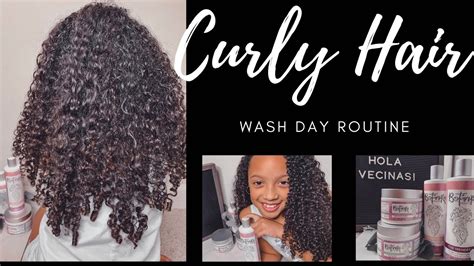 My Daughters Naturally Curly Hair Wash Day Routine Botanika Beauty 3b 3c Curls Youtube