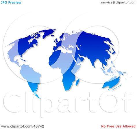 Royalty Free Rf Clipart Illustration Of A Gradient Blue World Map On