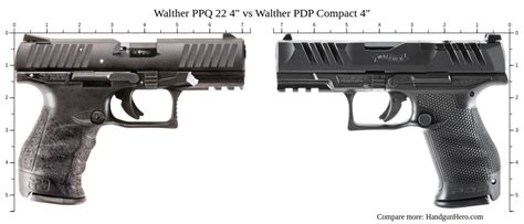Walther PPQ 22 4 Vs Walther PDP Compact 4 Size Comparison Handgun Hero