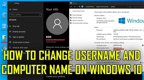 However, you should not change the first. How to Change Username and Computer Name on Windows 10 ...
