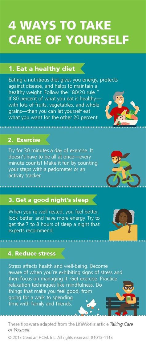 4 Ways To Take Care Of Yourself Infographic Via Maintain Healthy Weight Work