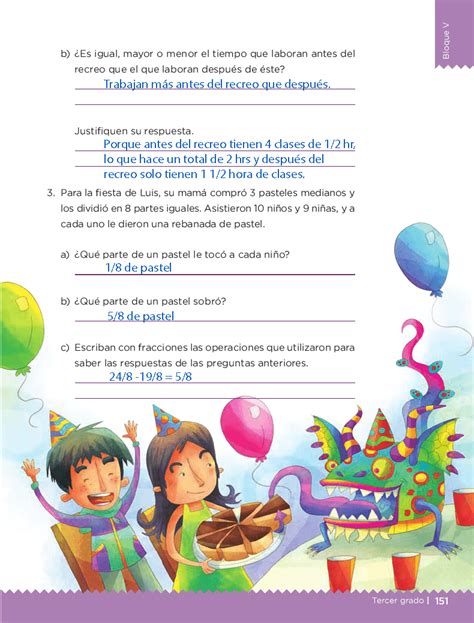 Cuaderno de trabajo y apoyo escolar matemáticas 4to grado. Más fracciones - Desafíos matemáticos 3ro Bloque 5 ~ Apoyo ...