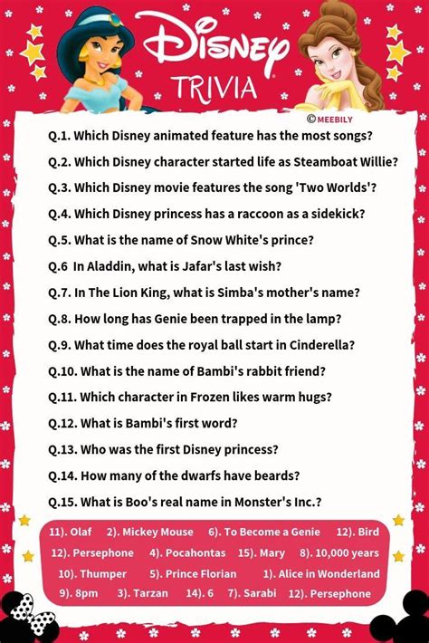 Disney Music Trivia Questions And Answers Plus Learn Bonus Facts
