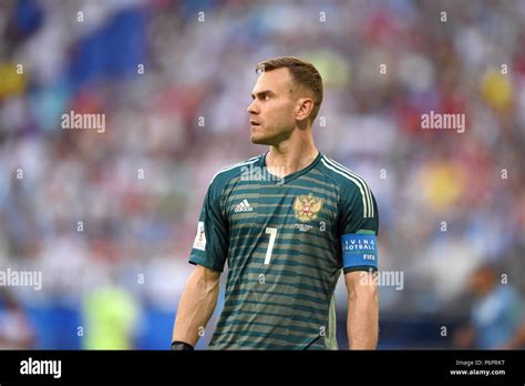 Samara Russia June 25 2018 Russian Goalkeeper Igor Akinfeev During