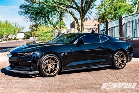 2020 Chevrolet Camaro With 20 Stance Sf07 In Brushed Bronze Dual