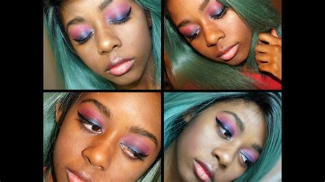 Pink And Blue Electric Eye Makeup Look Tutorial Pop Of Colorful Spring
