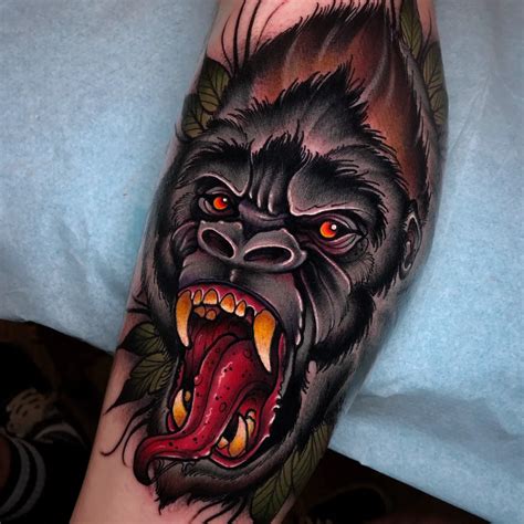 100 gorilla tattoo designs for men great ape ideas. Tattoo uploaded by Ick Abrams | First time i ever tattooed ...