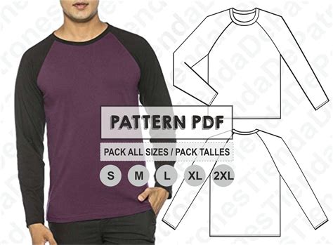 Pattern T Shirt Men Long Sleeve Raglan Sewing Pattern Etsy