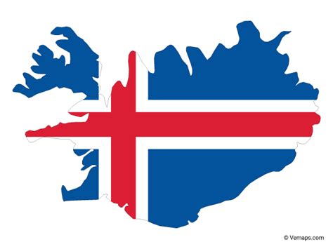 Flag Map of Iceland | Free Vector Maps | Iceland map ...
