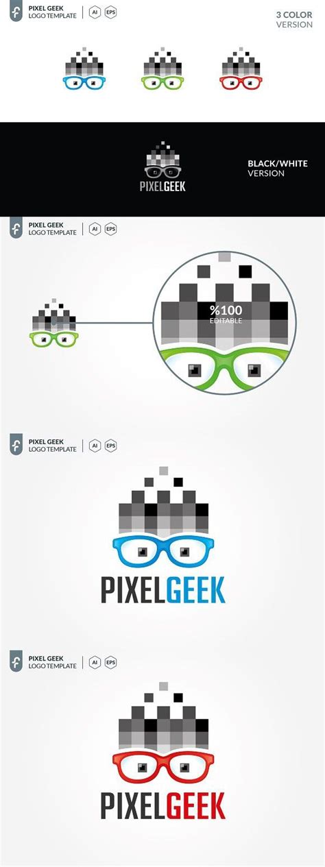 Pixel Geek Logo Modern Logo Logo Pixel