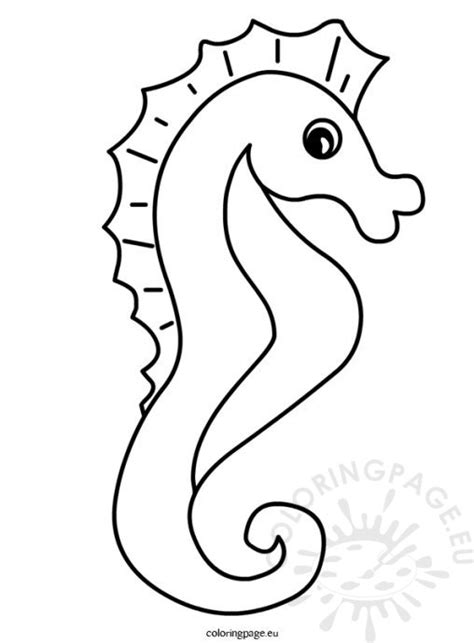 Sea Animal Cute Seahorse Illustration Coloring Page