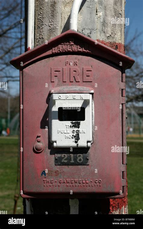 Antique Pull Box Fire Alarm Stock Photo Alamy