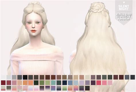 Silent Night Wings Hair Ets1123 F Recolor Sims 4 Hairs Silent