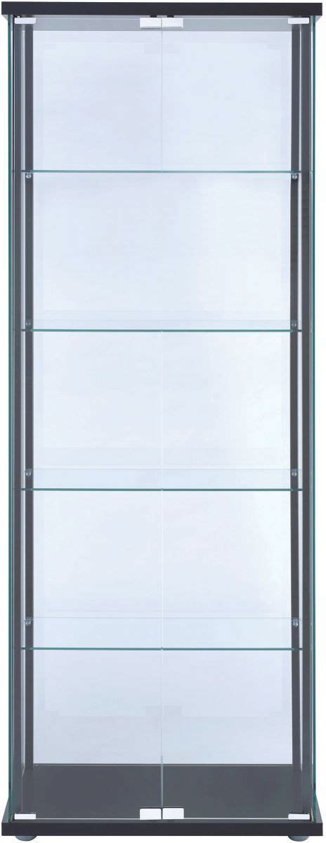 Coaster® Delphinium Black Clear 5 Shelf Glass Curio Cabinet Big Sandy