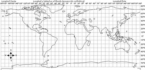 Mapa De Coordenadas GeogrÁficas Geografia E Historia 3º Eso