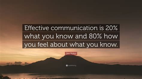 Jim Rohn Quote Effective Communication Is 20 What You Know And 80