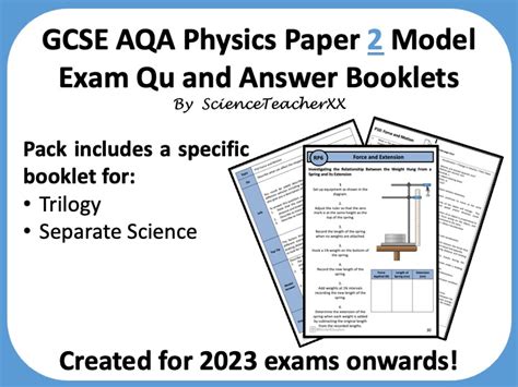 AQA GCSE Physics Paper 2 Revision Booklet Teaching Resources