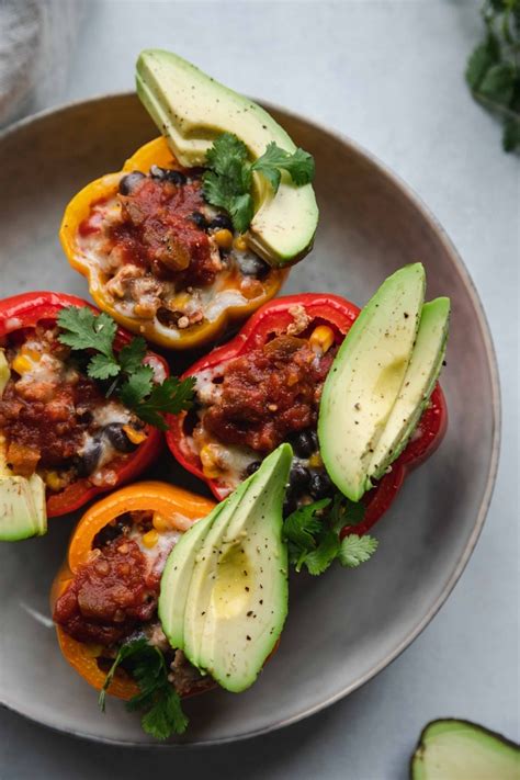 Turkey And Quinoa Stuffed Peppers Becks Lives Healthy