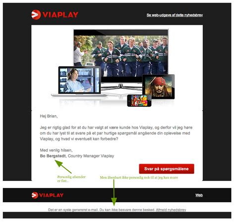 Get unlimited access to entire seasons of popular tv series, thousands of movies, live sport events. Viaplay har vist misforstået mail marketing - Brian Brandt