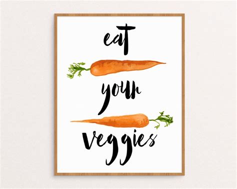 Eat Your Veggies Kitchen Print Funny Kitchen Art Kitchen Etsy