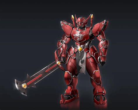 Red Warrior Mech By Rickyryan On Deviantart Robot Concept Art