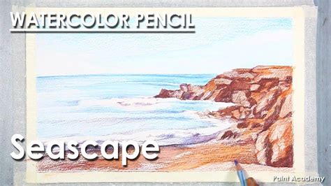 Seascape Watercolor Pencil Drawing