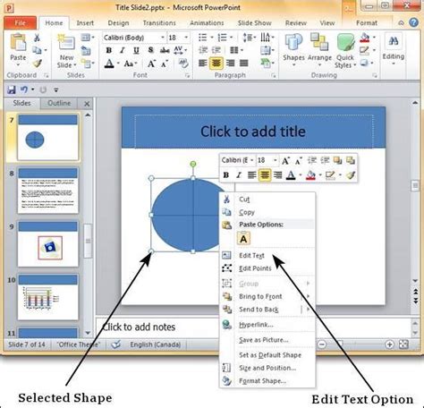 Adding Text To Shapes In Powerpoint 2010