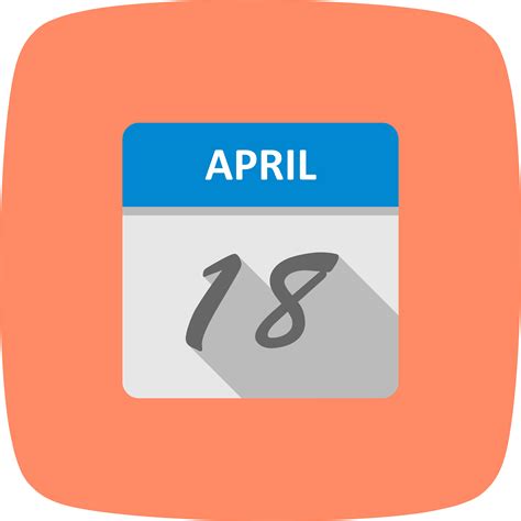 April 18th Date On A Single Day Calendar 486497 Vector Art At Vecteezy