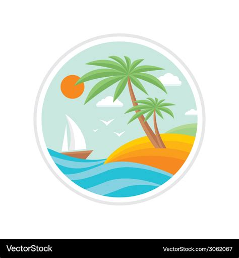 Summer Holiday Travel Logo Royalty Free Vector Image